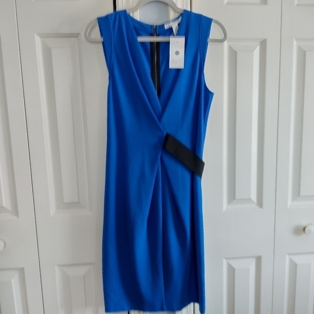 Kenneth Cole Blue Samantha Sheath Dress M - Picture 3 of 9
